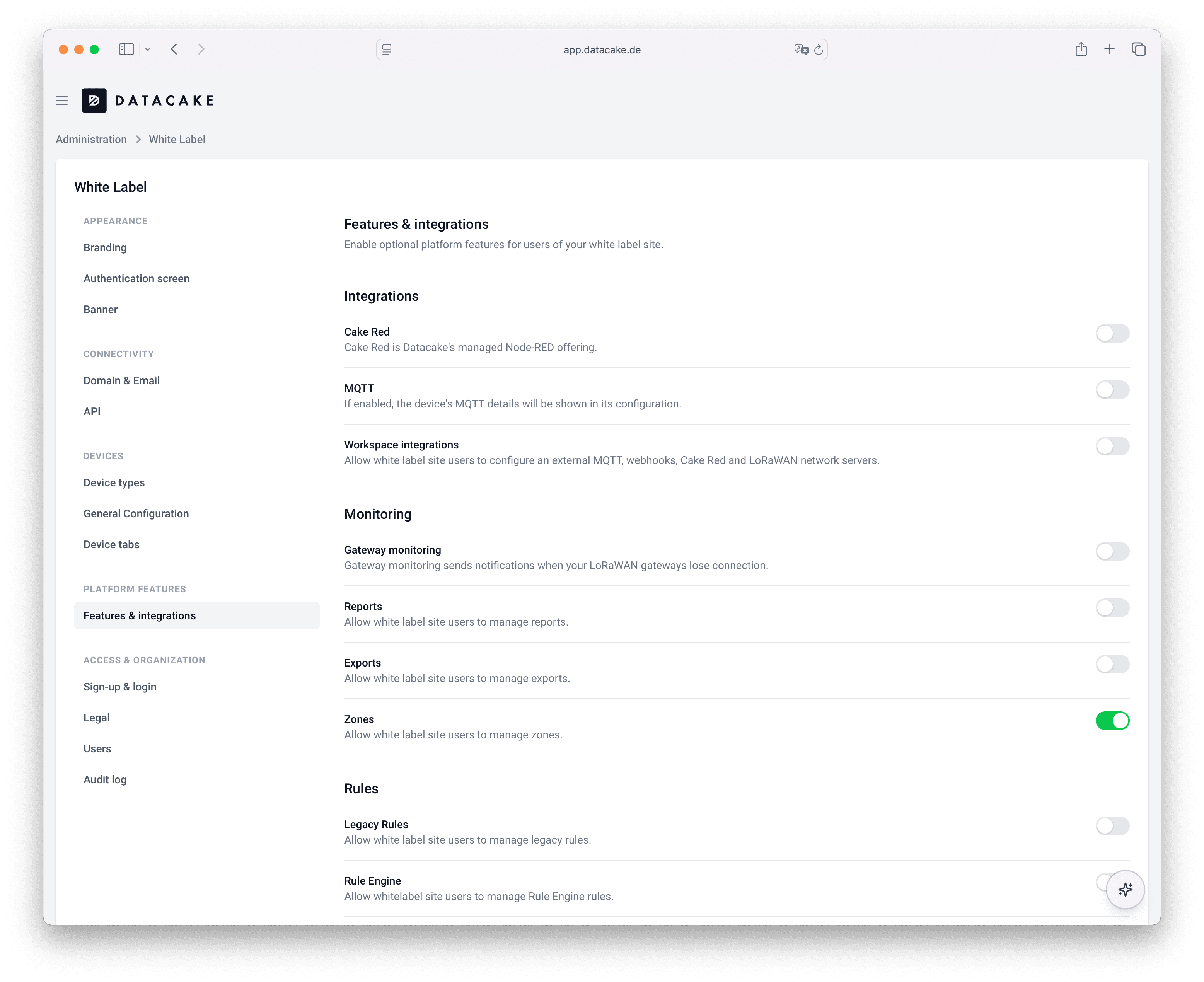 Branding options dialog used to customize logos and colors on reports