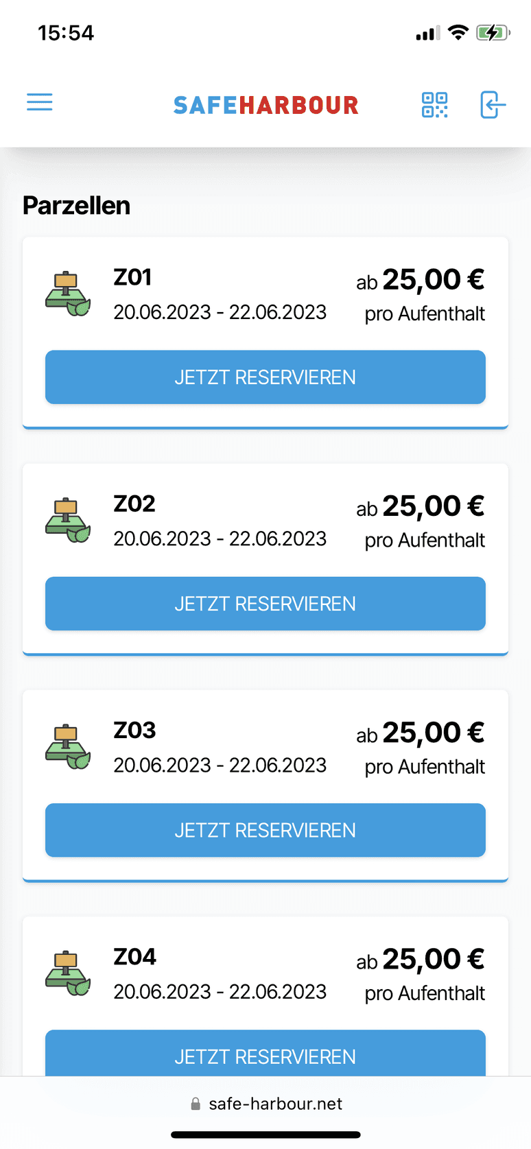 Mobile Reservation View