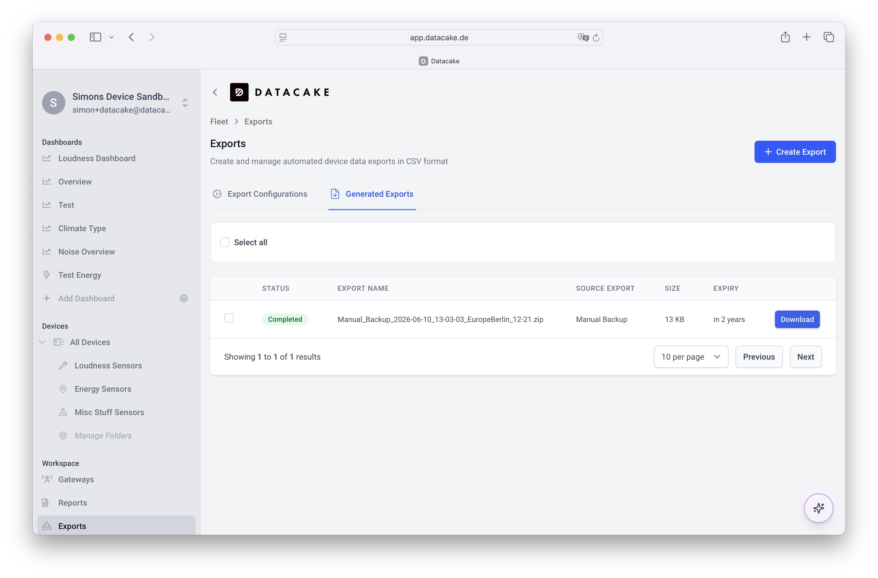 Exports & Backups | Own Your LoRaWAN Data: CSV, API, S3 | Datacake